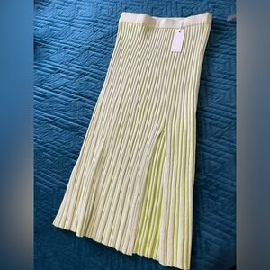 Pleated Green Sweater Skirt